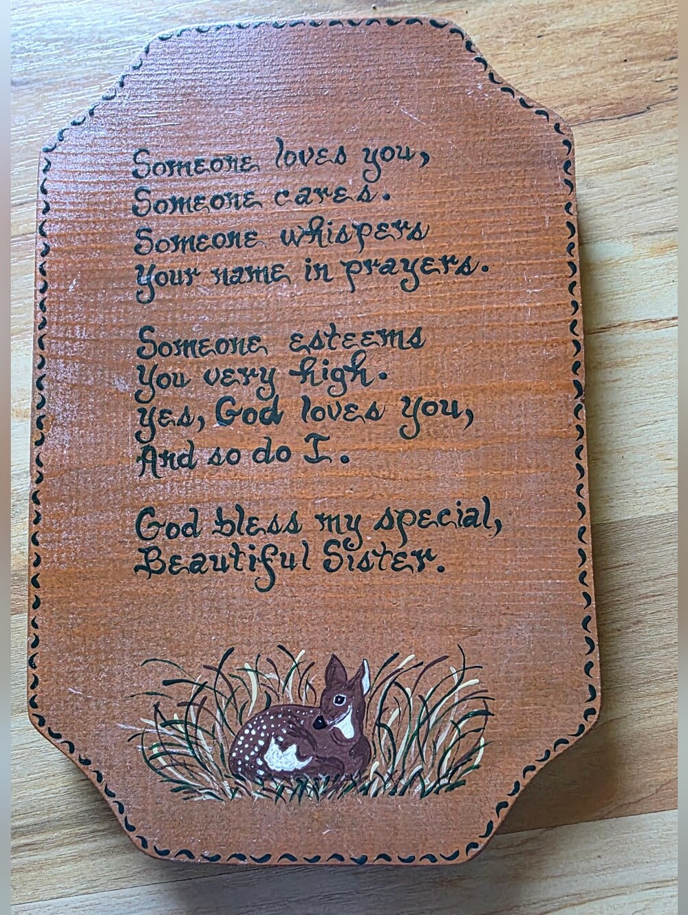 Handmade Wooden Prayer Plaque